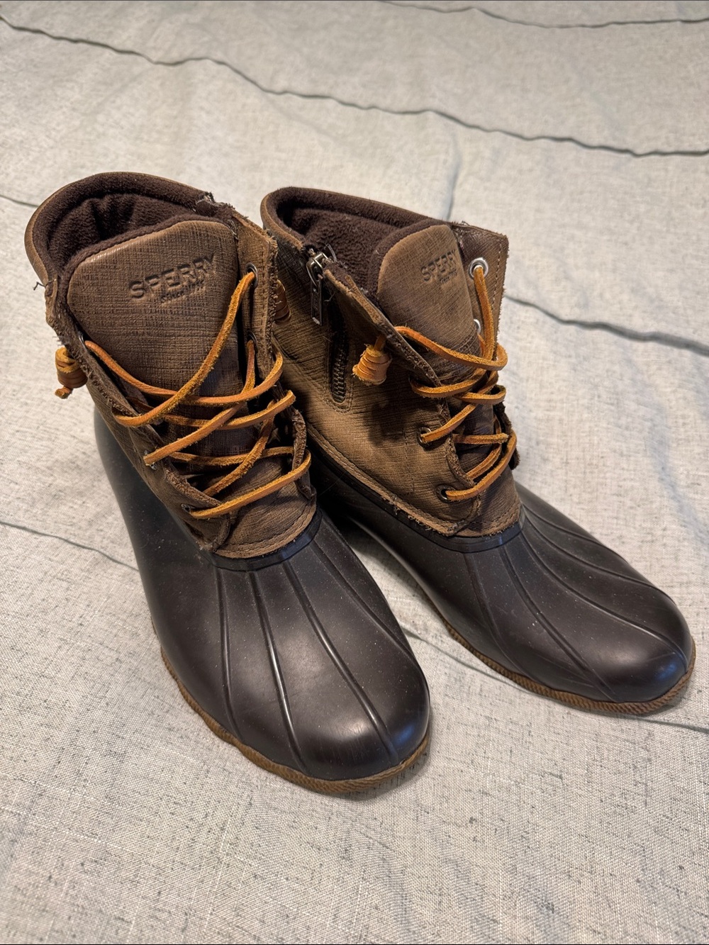 Sperry Women’s Black & Brown Waterproof Duck Boots